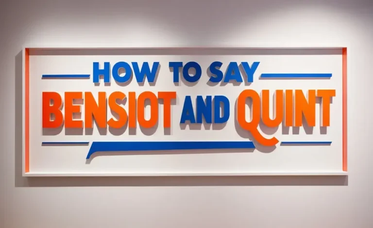 How to Say Bensiot and Quint: A Simple Guide