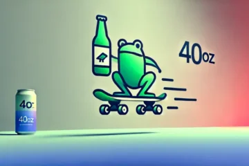 The Quirky World of the Skateboard Frog with a 40oz Birdhouse